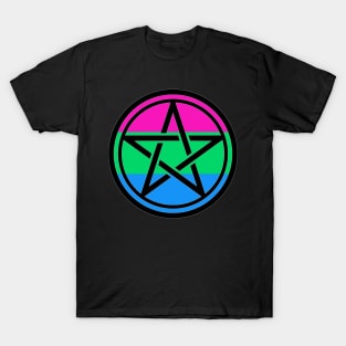 Large Print Pentacle LGBT Flag Polysexual T-Shirt